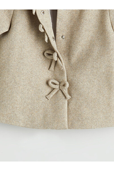 LC Waikiki LCW Kids Bej Fiyonk Detaylı Kız Çocuk Kaşe Kaban