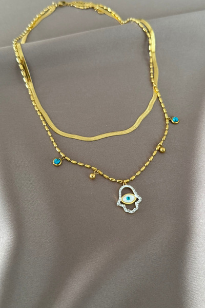 laria jewelry مجموعة من قلادة يد فاطمة الأم