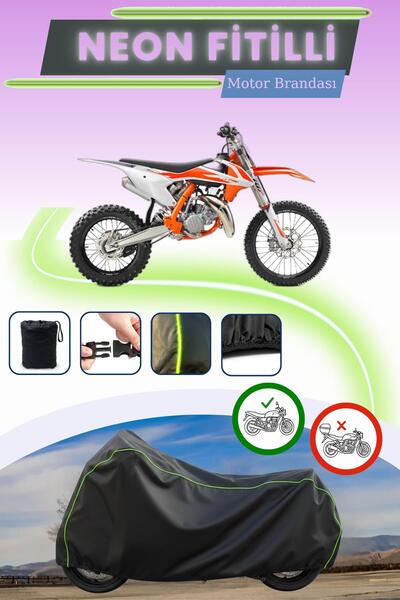 Cemku Cool غطاء محرك متوافق مع KTM 85 SX مزود بقفل أسود متوافق مع نيون