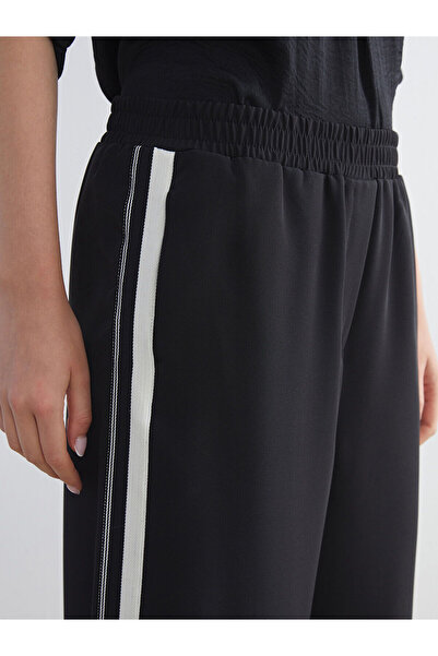 LC Waikiki Black Women's Trousers with Elastic Waistband Detail