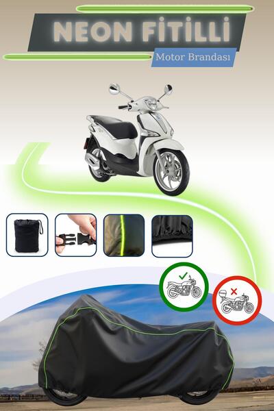 Cemku Cool قفل أسود قماش مجدّل حقيبة، لا يناسب دراجة بياجيو ليبرتي 150 ذات ال...