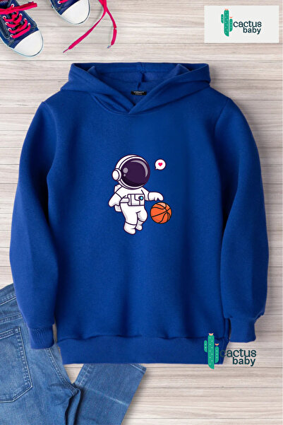 CACTUS COLLECTION Світшот з капюшоном Дитячий худі 3 нитки Бавовна Баскетбол Астронавт