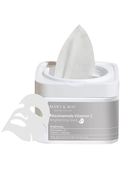 Mary & May Masca servetel Niacinamide Vitamin C Brightening 30 buc, 400 ml – Iluminatoare & Antioxidanta
