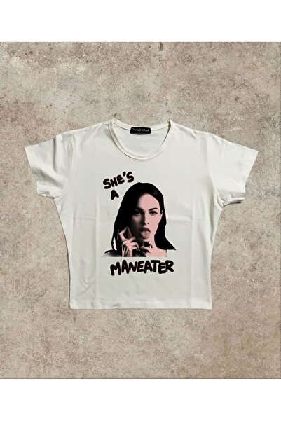 MAYDAY CULTURE Top crop Y2K Pinterest Baby Tee, elastic, din Lycra, cu imprim...