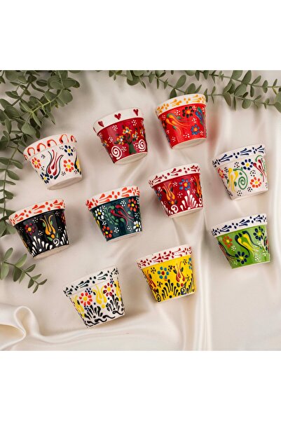 ModernDesignTR Mini Kaktüs Saksısı 6'lı Set El Yapımı