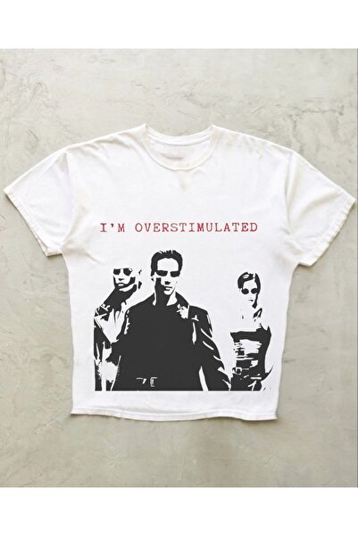 MAYDAY CULTURE Top cropt Baby Tee alb din Lycra elastică, cu model Matrix, Y2...