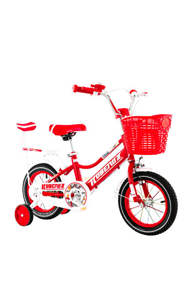 United Children's bike with front basket, rear seat and colorful wire, size 14, red children's basket