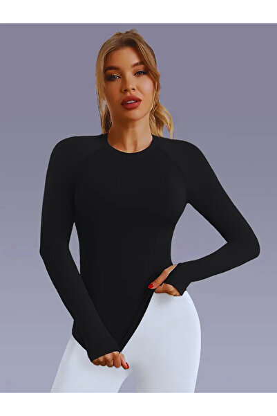 RUTBİL SPORTS SPOR KADIN UZUN KOL SPOR BODY PLATES GYM YOGA KOŞU FİTNESS UZUN KOL BODY