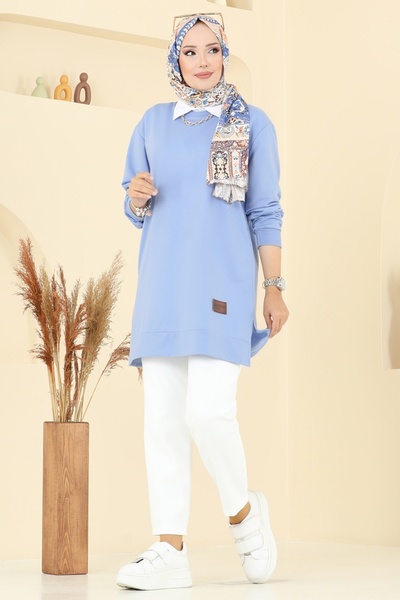 ModaMerve Arma Detailed Tunic 101Ozn1046-Ms Blue