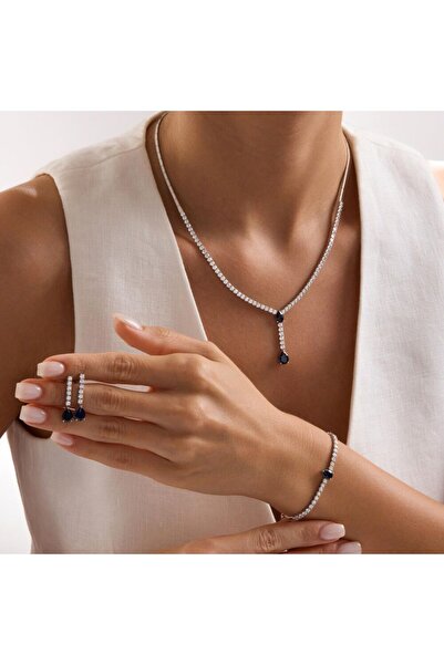 Sembol Gold 14 Ayar Su Yolu Set Beyaz Altın AquaMarine