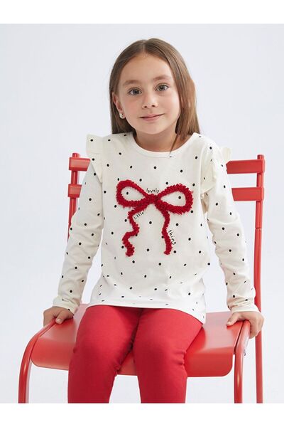 LC Waikiki Lcw Kids Crew Neck Printed Girls Blouse and Leggings 2 Pcs