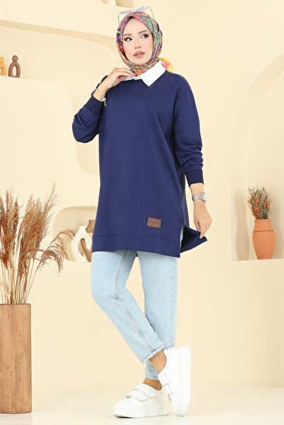 ModaMerve Arma Detailed Tunic 101Ozn1046-Ms Navy