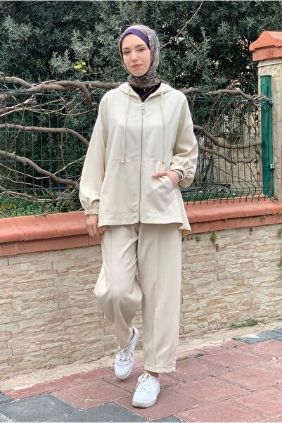 Moda Rosa 26K2264 - Beige - Zippered Jacket Basic Set