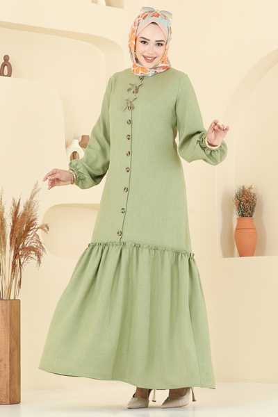 ModaMerve Sofia Dress with Ribbon Detail 4115Pm271-Ms Çağla