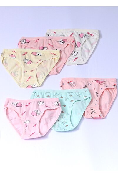 DK İÇ GİYİM Girls' Patterned Underwear Set of 6