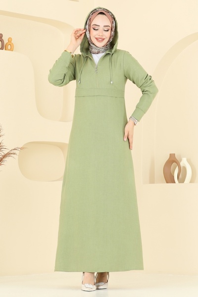 ModaMerve Hooded Hijab Dress 2679Sl432-Ms Çağla