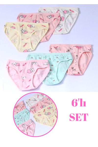 DK İÇ GİYİM Girls' Patterned Underwear Set of 6