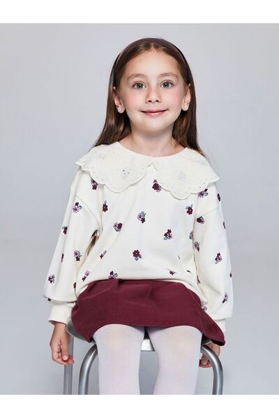 LC Waikiki LCW Kids Бебешка яка с флорален принт за момичета