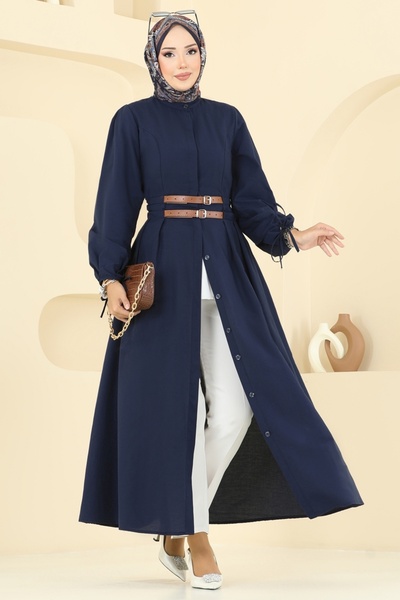 ModaMerve Double Belt Detailed Dress 3060Ktr750-Ms Navy