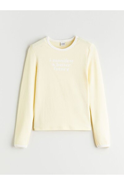 LC Waikiki LCW Παιδικό μπλουζάκι με λαιμόκοψη για κορίτσια