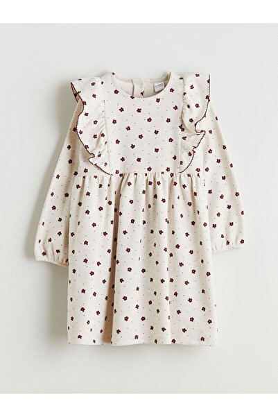 LC Waikiki LCW Kids Bisiklet Yaka Çiçekli Kız Çocuk Elbise