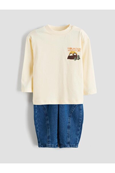 LC Waikiki Lcw Baby Crew Neck Baby Boy T-Shirt and Jean Pants