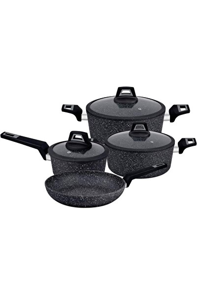 ROYALFORD طقم أواني طهي من الألومنيوم من شيف آرت، 7 قطع، أسود، RF9557