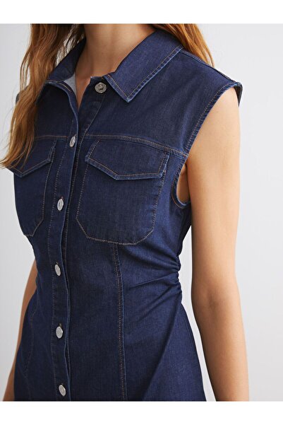 LC Waikiki Lcwaikiki Classic Shirt Collar Jean Dress