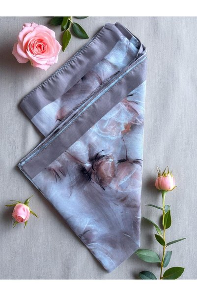 Lavena scarfs Spring Series Floral Pattern Cotton Digital Soft Shawl - Milky Coffee