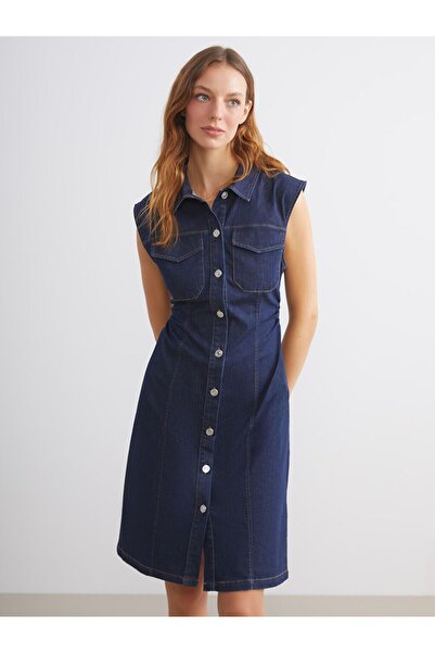 LC Waikiki Lcwaikiki Classic Shirt Collar Jean Dress