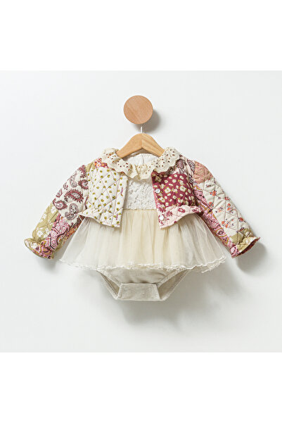 Cumino Kız Bebek Ceketli Elbise Takım