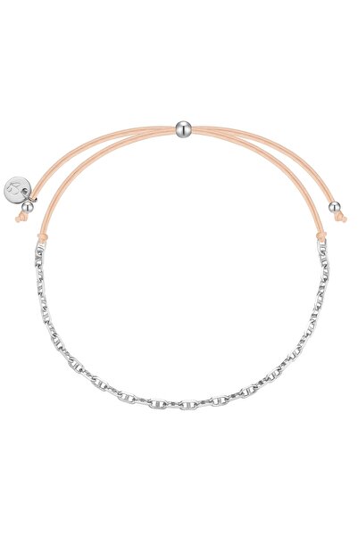 Glanzstücke München Textilarmband Armband Sterling Silber Textil (beige)