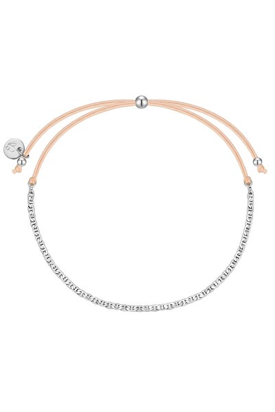 Glanzstücke München Textilarmband Armband Sterling Silber Textil (beige)