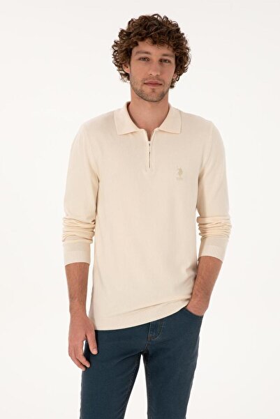 U.S. Polo Assn. Erkek Slim Fit Fermuarlı Kazak TEKSPOR223653.5
