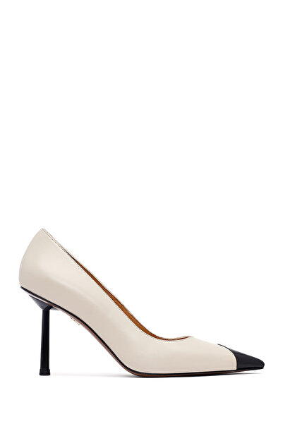 Derimod Women's Cream Thin Heeled Leather Stiletto 25Afd100918