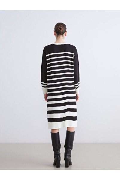 LC Waikiki Lcw Grace Crew Neck Striped Knitwear Dress