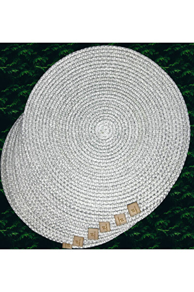 BUTSHIRT Wicker Jute Placemat Set of 6 American Service'Silver' Knitted under Plate