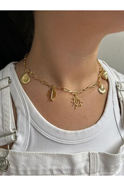 Fiamoss Kadın Altın Kaplama Charm Kolye