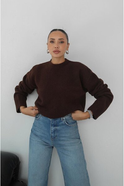 Havoş Brown Zane Soft Textured Sweater