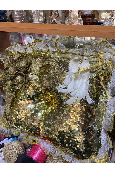GÜVEN Sünnet Yastık Kuş Süs Gold Renk Süsleme