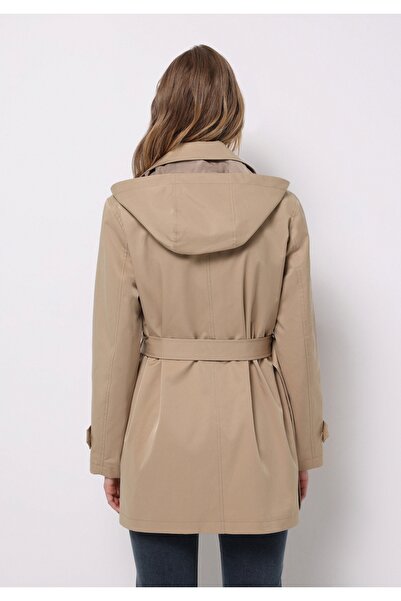 Colin's Regular Fit Hooded Buttoned Lined Detachable Hooded Women's Beige Coat