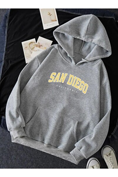 Mythologie Унісекс Сан-Дієго з принтом Сірий оверсайз-светр