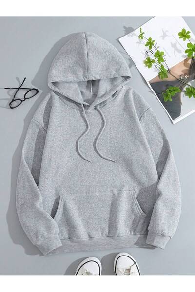 Mythologie Φούτερ Time Never Fails - Γκρι με στάμπα Oversize Hoodie με κουκούλα