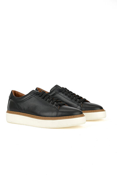Ziya , Men's Genuine Leather Sneaker 1531026Zh18 Black