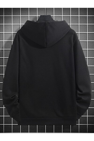 Mythologie New York Slowly Sweatshirt - Black Printed Oversize Ribbon Hoodie
