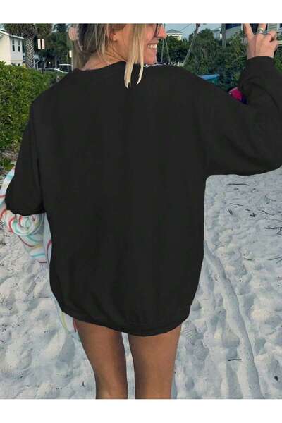 Mythologie Hanorac Paris La Wille Design - Gâtul rotund oversize cu imprimeu negru