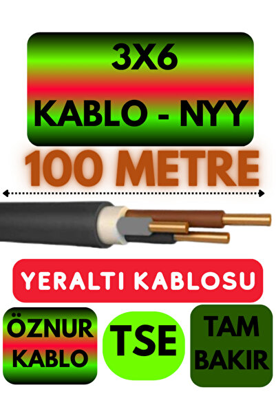 Avarson Öznur 3X6 NYY (Yeraltı Kablosu) Metre Seçenekli 100 METRE