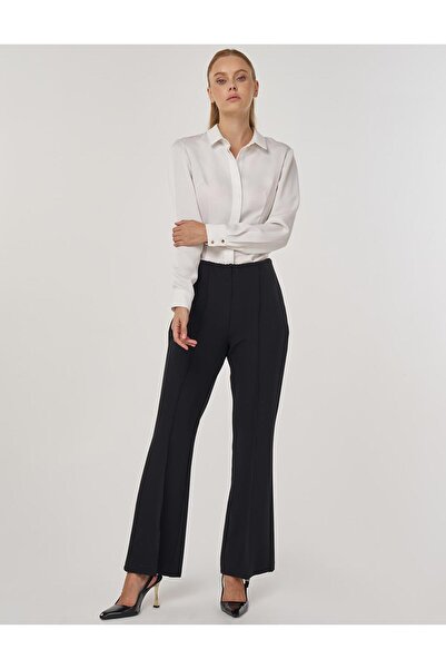 Kayra Flare Fit Çimalı Pantolon Siyah