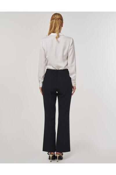 Kayra Flare Fit Çimalı Pantolon Siyah