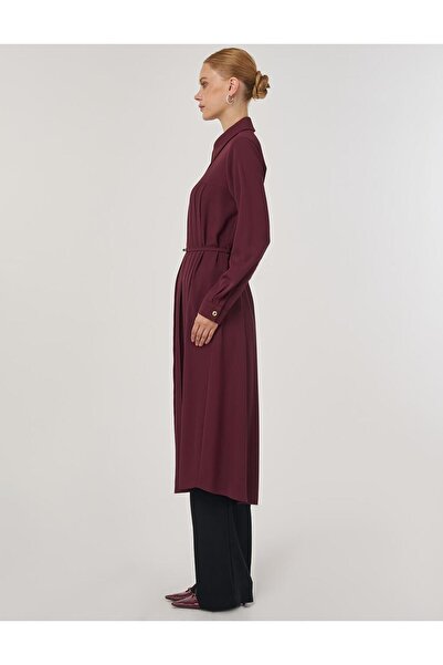 Kayra Pileli Uzun Tunik Bordo